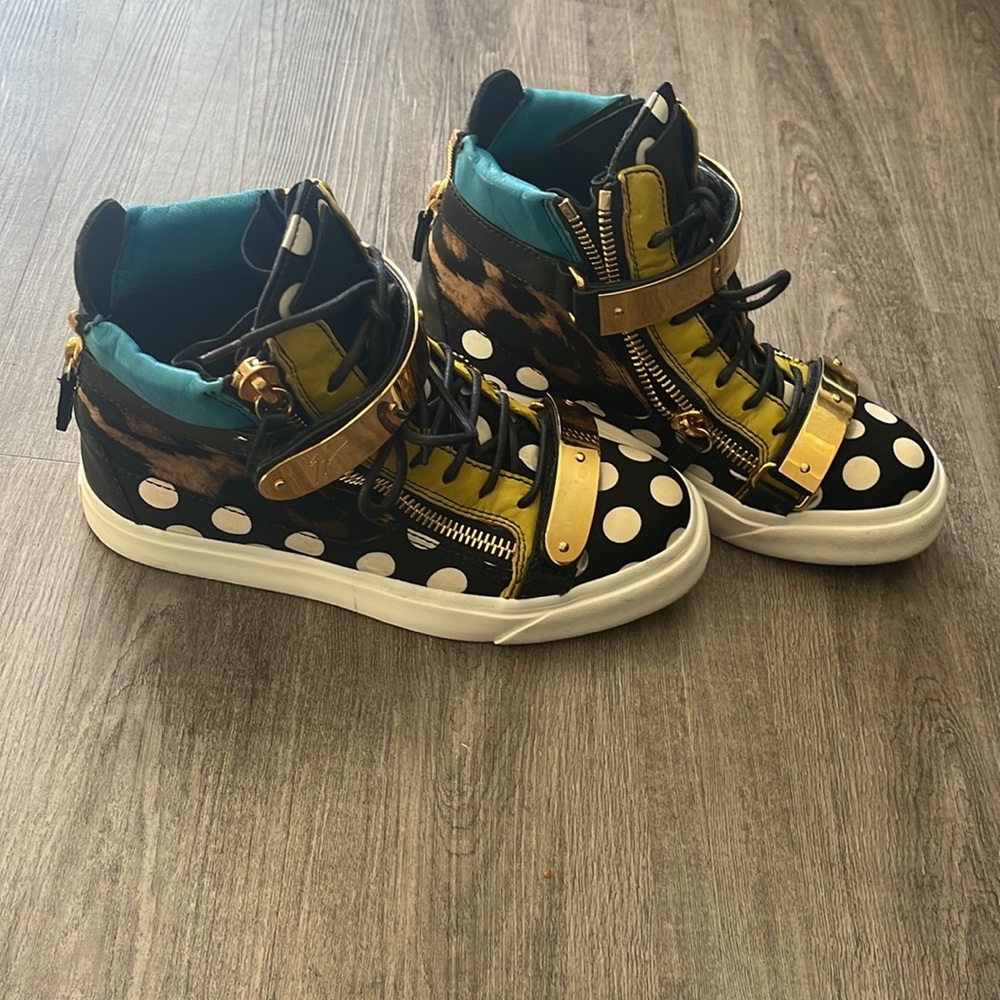 GIUSEPPE ZANOTTI

London Polka Dot Satin Hi Top Sneakers